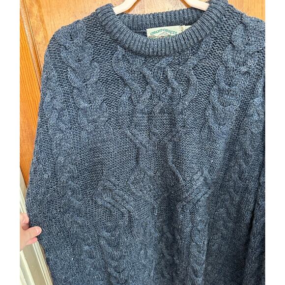 Vintage Mens 100% Wool Fishermans Sweater - Aran Crafts - Large - Picture 3 of 7